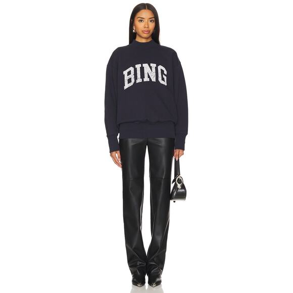 ANINE BING Bradie Bing Sweatshirt - M - Navy - Picture 2 of 4